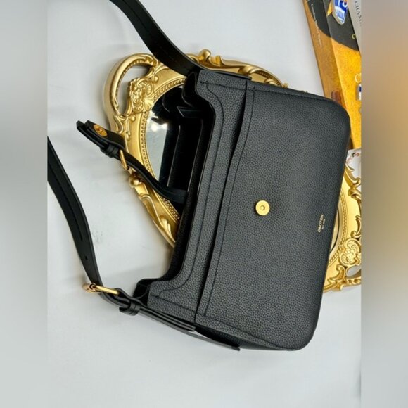 🆕 OROTON 🧿 NWOT Dylan Baguette Bag - Black Calfskin Leather - Picture 9 of 12